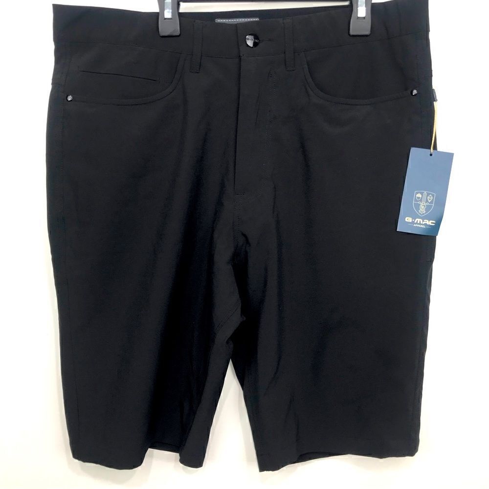 G-Mac Apparel NEW Black Flat Front Golf Tech Shorts